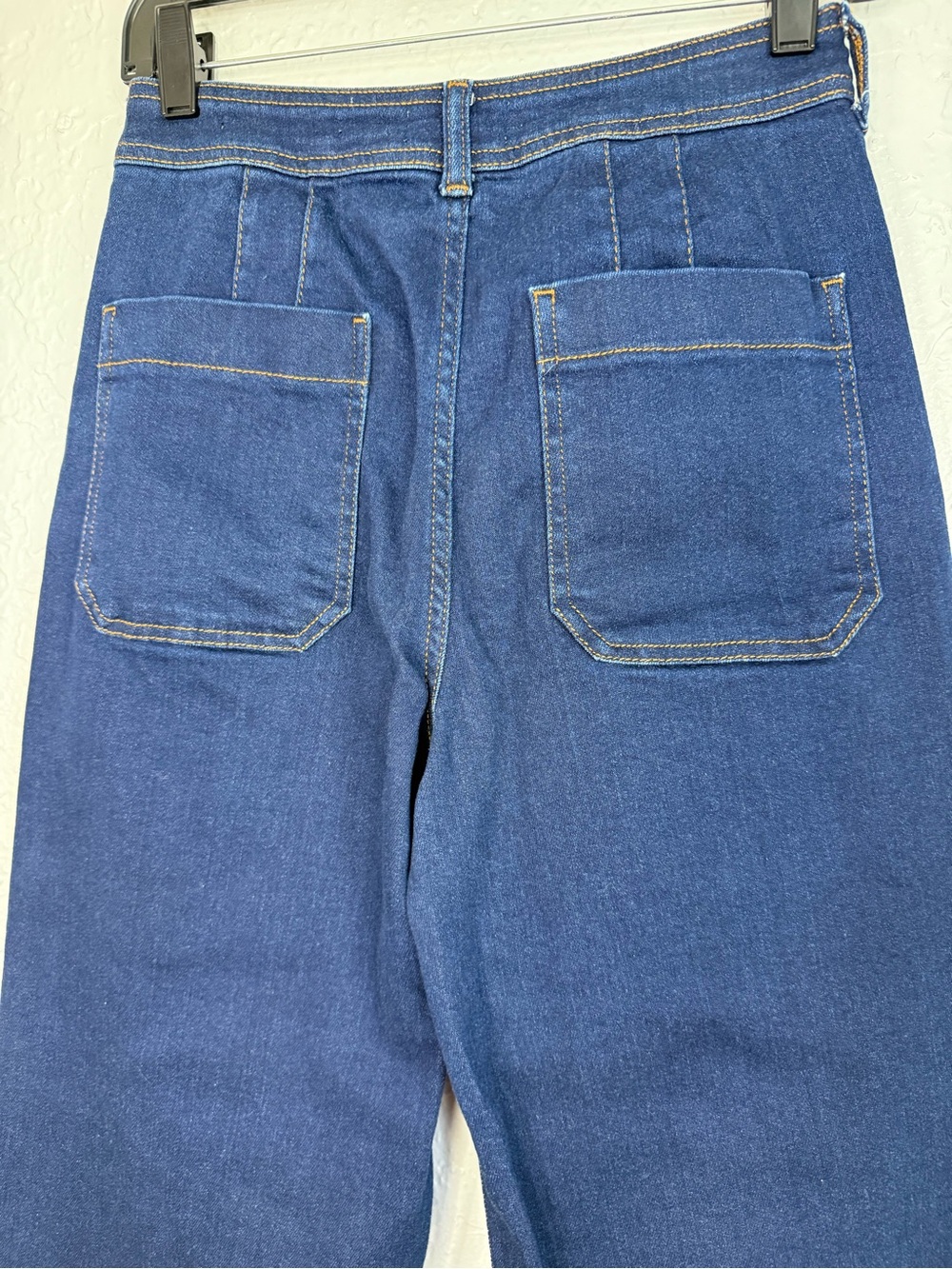 Maeve | Collette High Rise Wide Leg Indigo Blue Jeans Cropped Raw Hem Size 28 - Picture 7 of 10